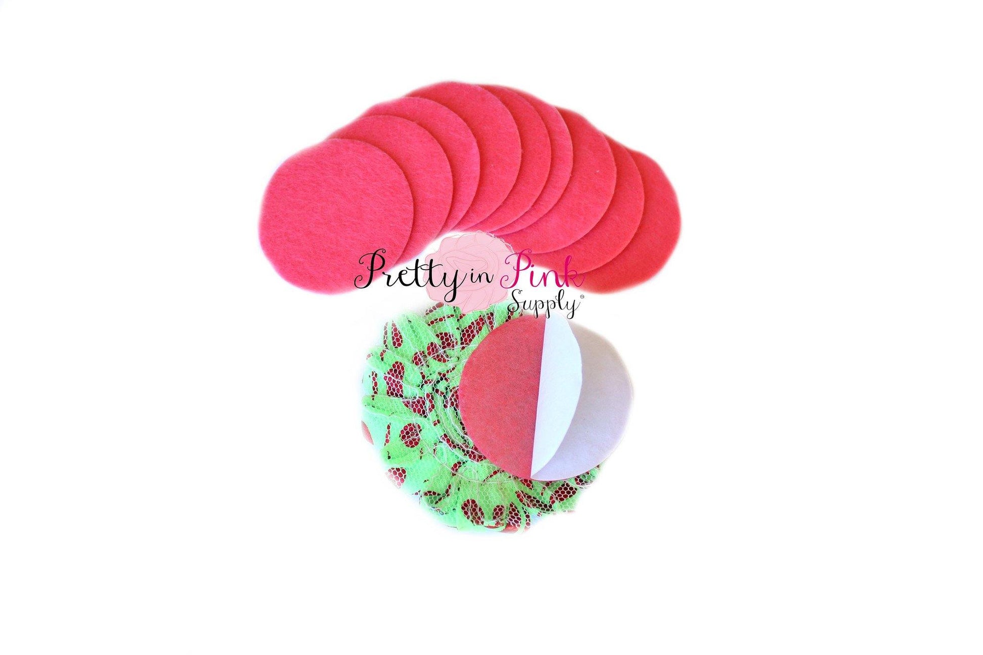1.5" Coral Felt Circles- Self Adhesive - Pretty in Pink Supply
