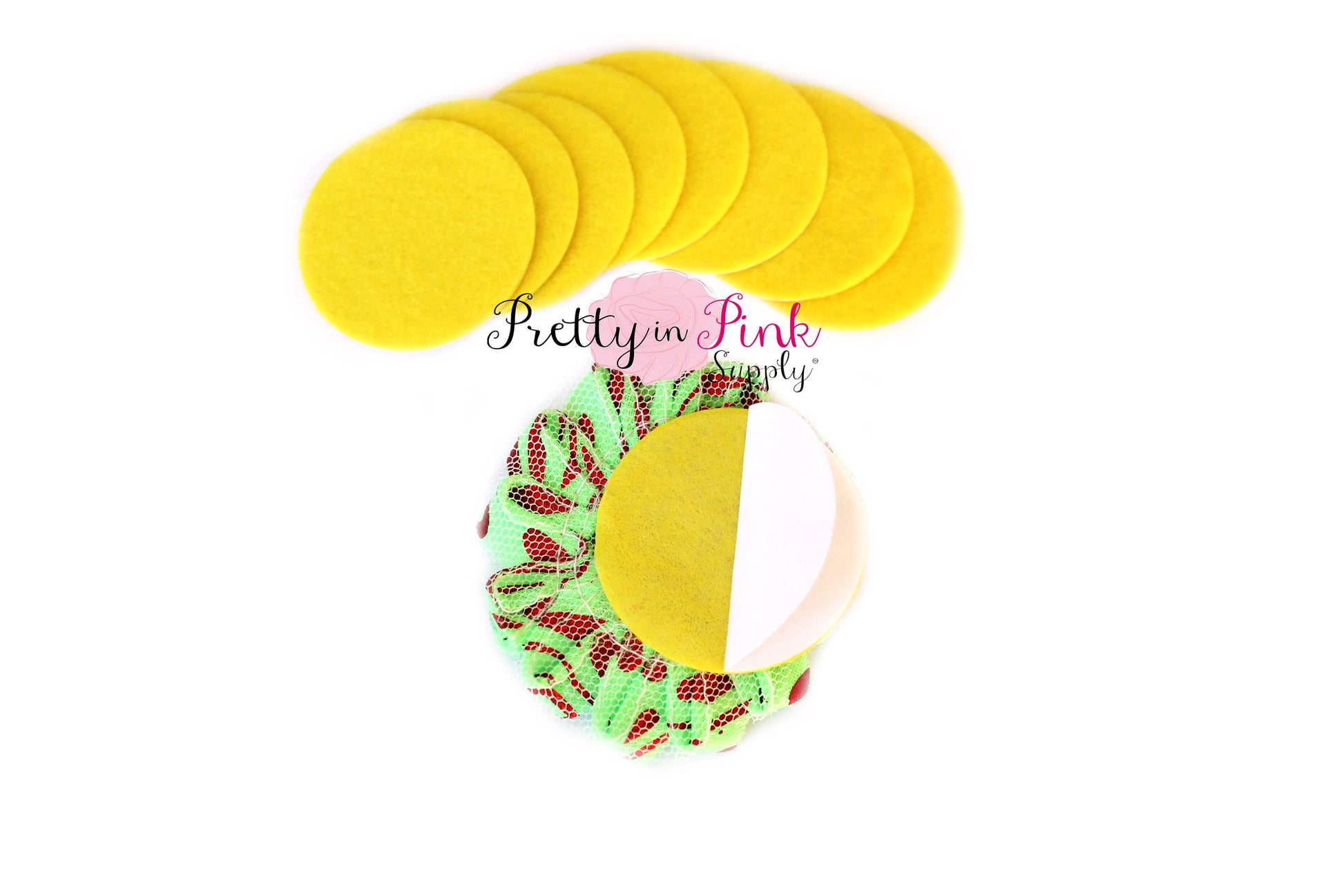 1.5" Yellow Felt Circles- Self Adhesive - Pretty in Pink Supply