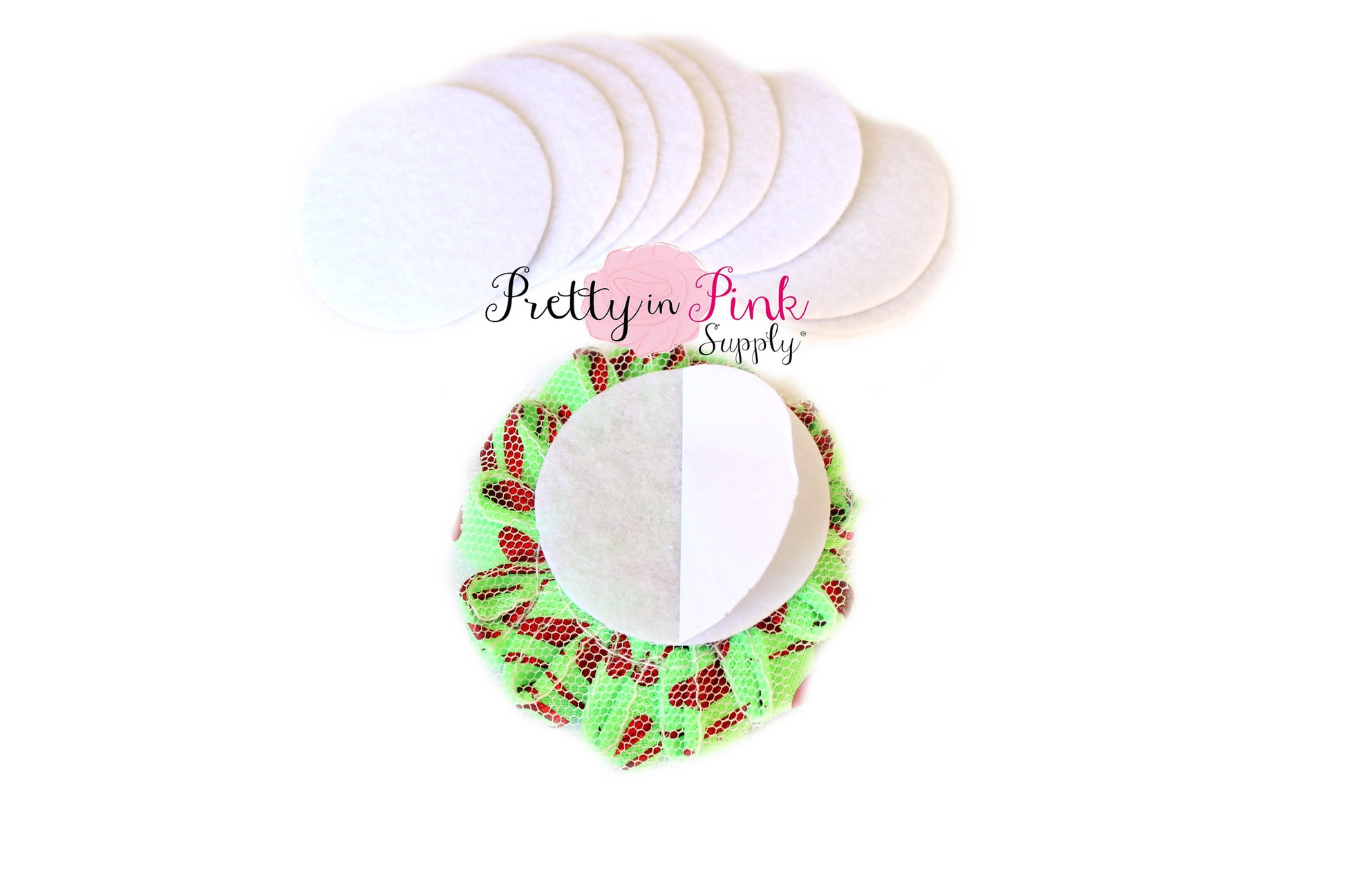 1.5" White Felt Circles- Self Adhesive - Pretty in Pink Supply