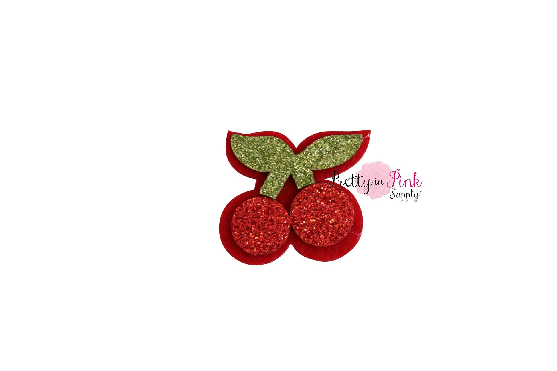 1.5" Cherry Glitter Felts - Pretty in Pink Supply
