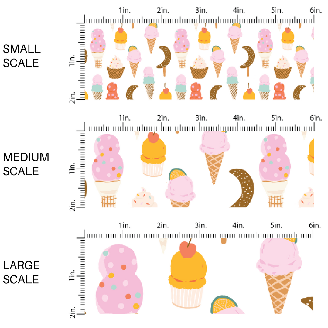 White fabric by the yard scaled image guide with ice cream cones and popsicles