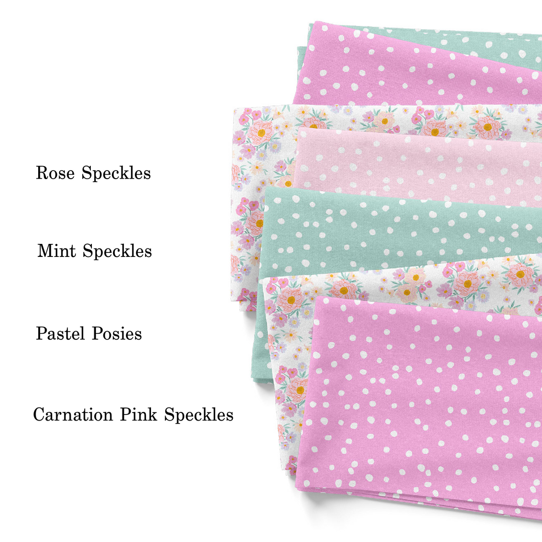 Speckled dots and pastel floral Indy Bloom Spring Collection of Fabric by the yard 