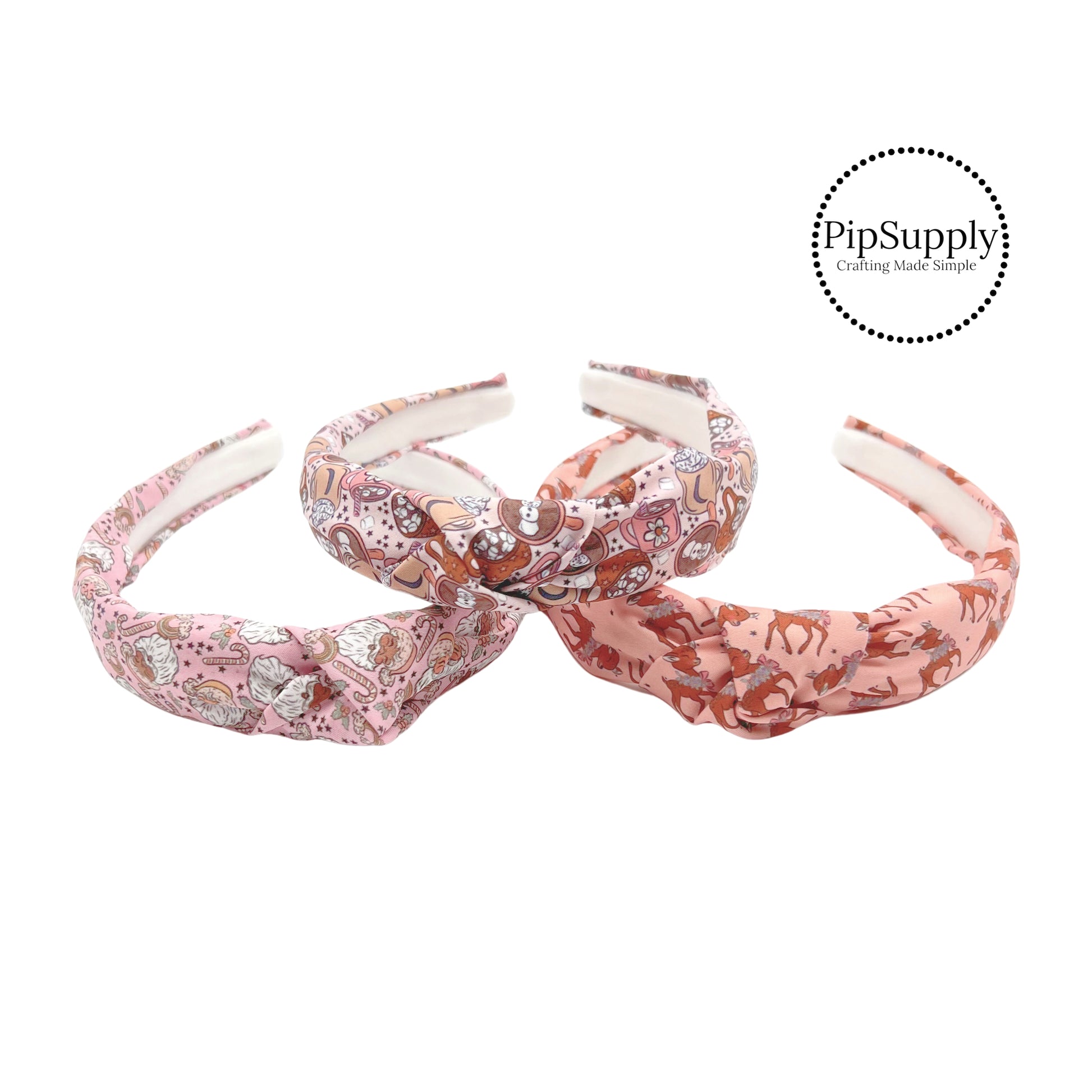 Christmas Pattern DIY Knotted Headband Kit - Pink Reindeer Fun DIY Knotted Headband  Kit – Pip Supply