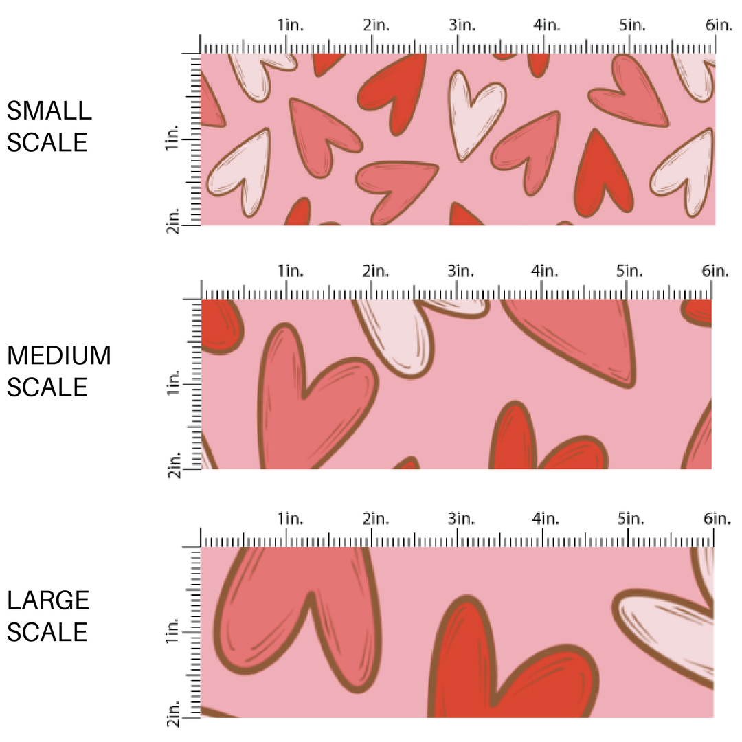 Pink fabric swatch with heart design image guide