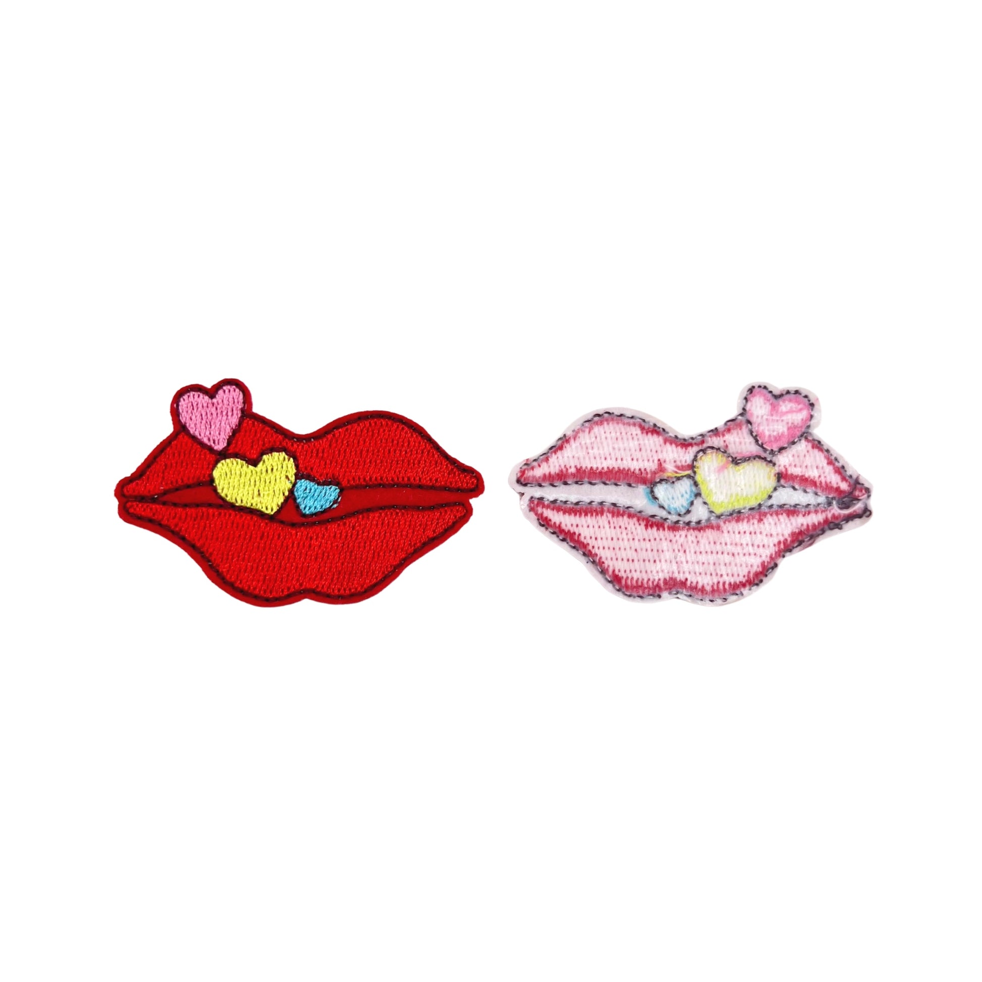 Red kiss Lips and hearts valentine's day iron on heat transfer (front and back)