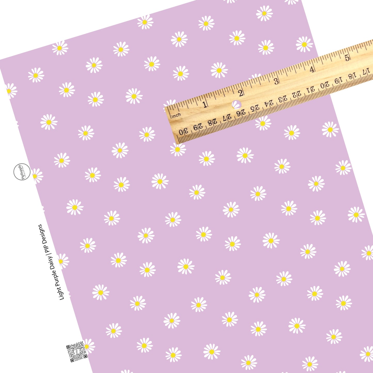 Light Purple Faux Leather Sheets with White Daisy - Spring Faux Leather Sheets