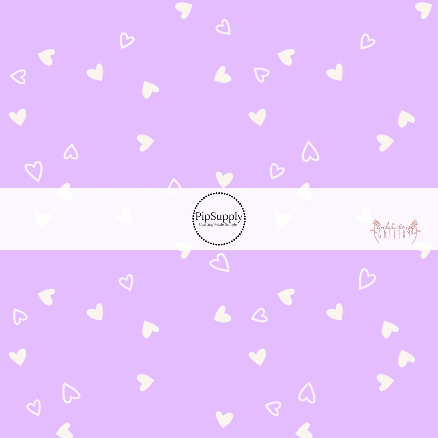 Purple Fabric Pattern with White Tiny Hearts