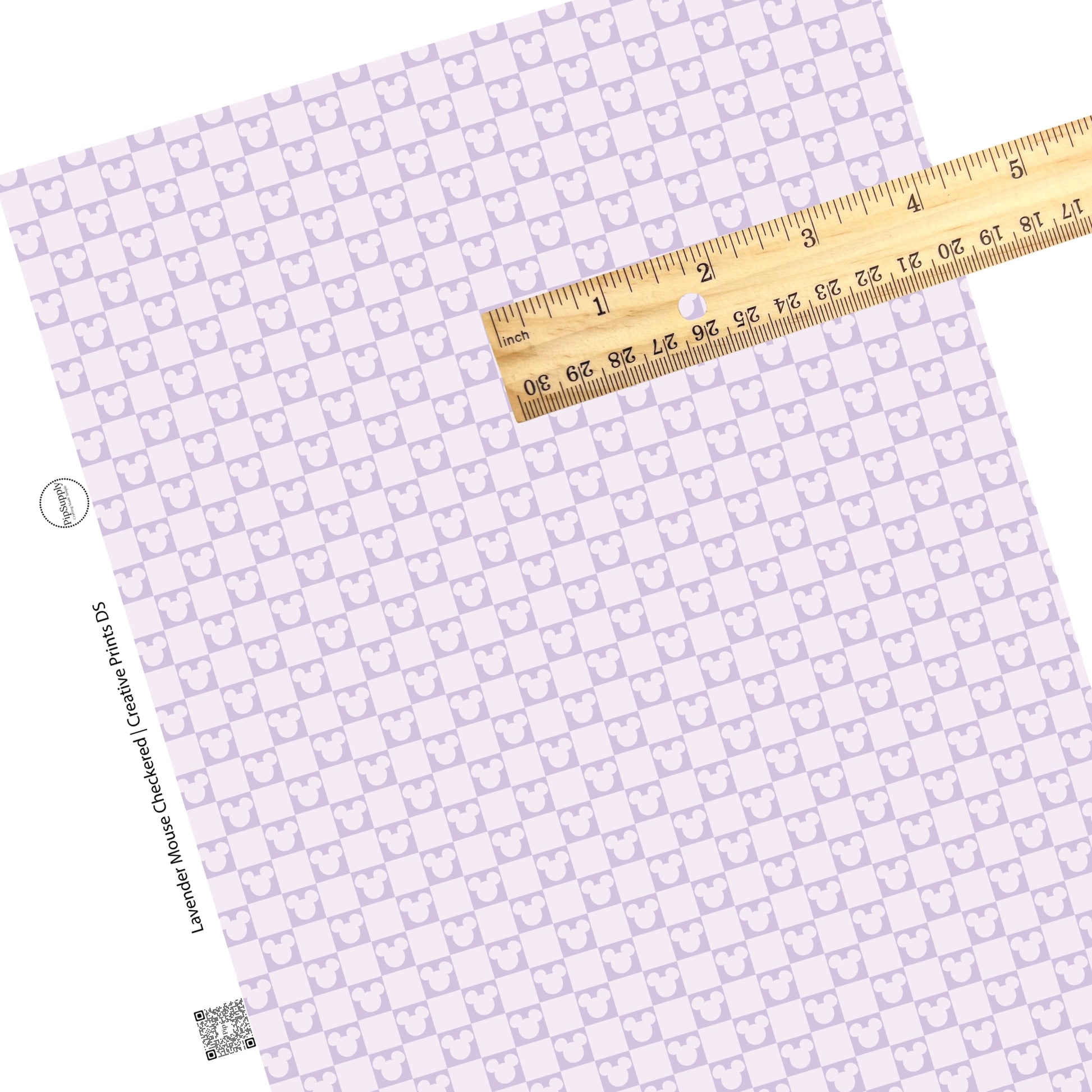 Lavender Mouse checkered faux leather sheet,