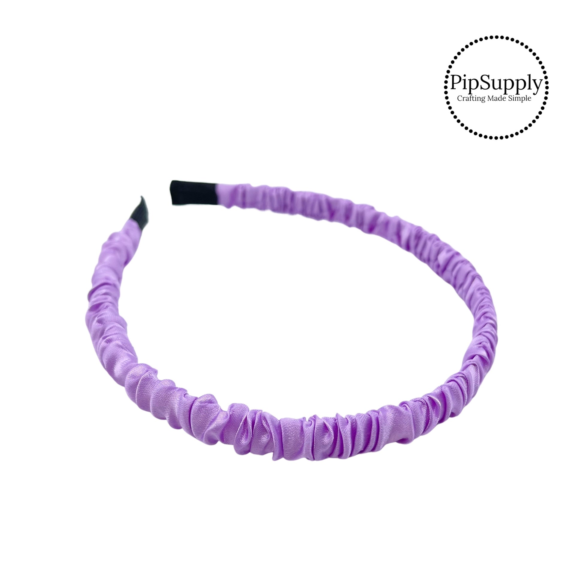 Lavender shiny scrunchie satin headband -  Easter Headband - Spring Headband 