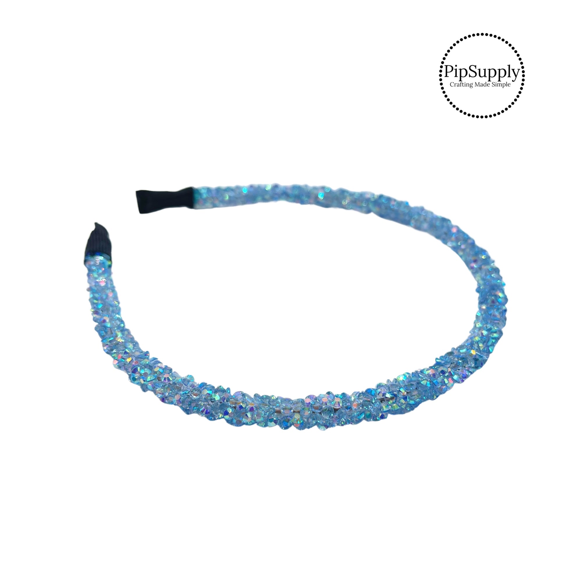 Light blue diamond iridescent chunky headband