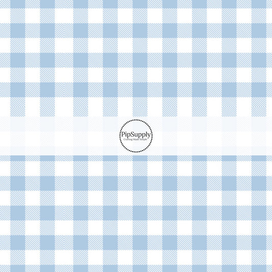 Light blue and white plaid fabric by the yard - Spring Easter Plaid Fabric 