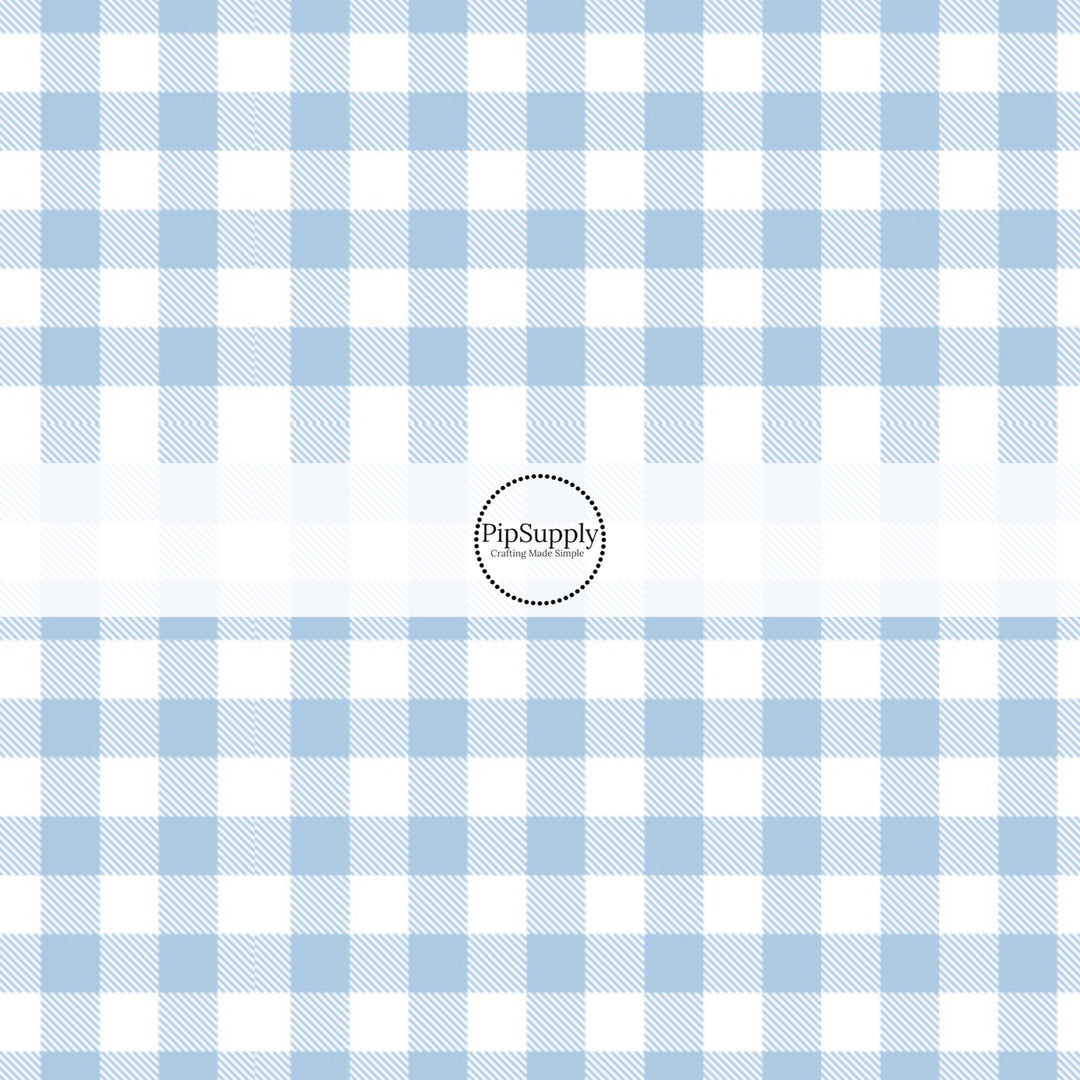 Light blue and white plaid fabric by the yard - Spring Easter Plaid Fabric 