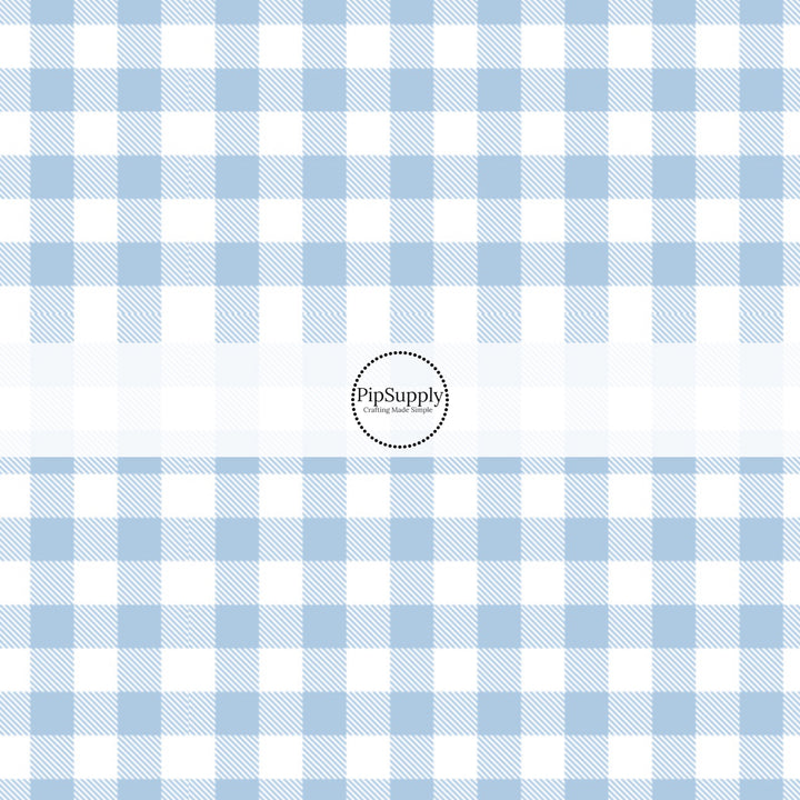 Light blue and white plaid fabric by the yard - Spring Easter Plaid Fabric 