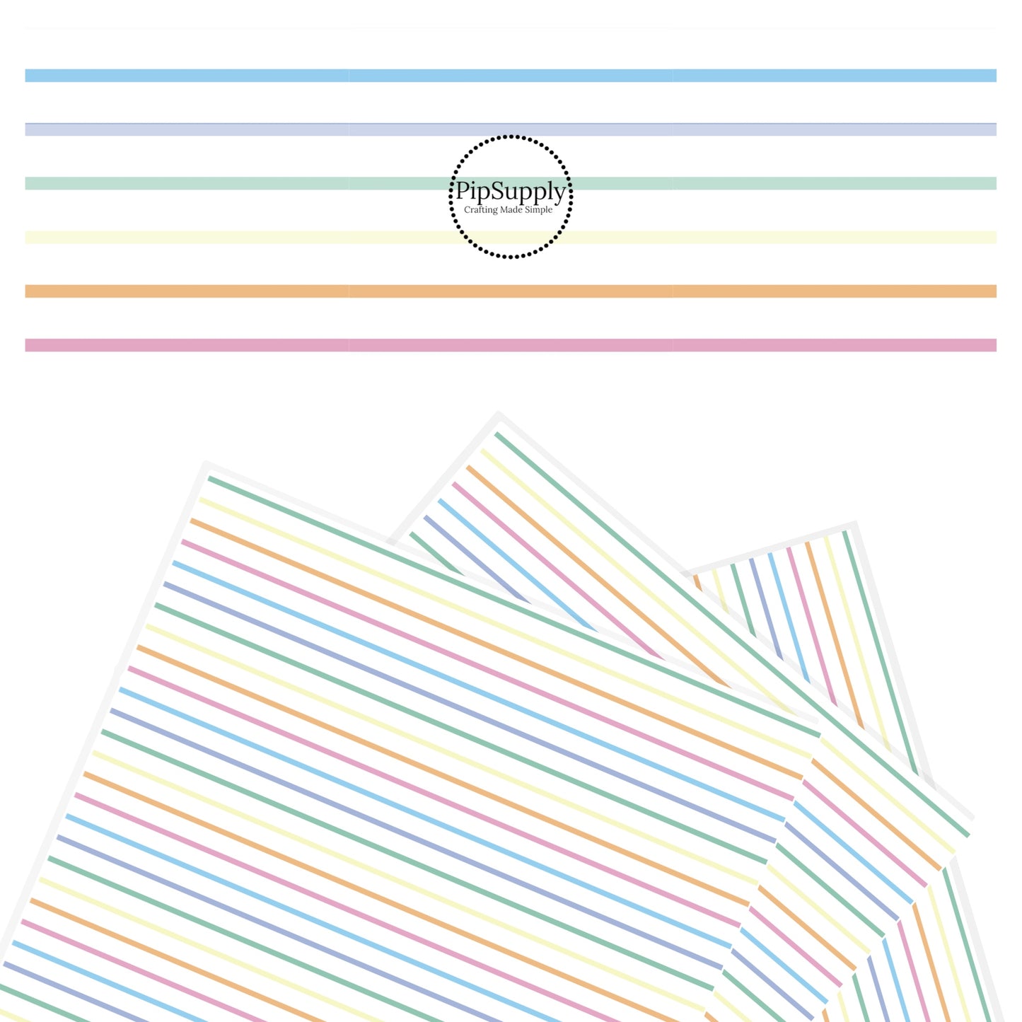 Horizontal pastel stripes on white faux leather sheets