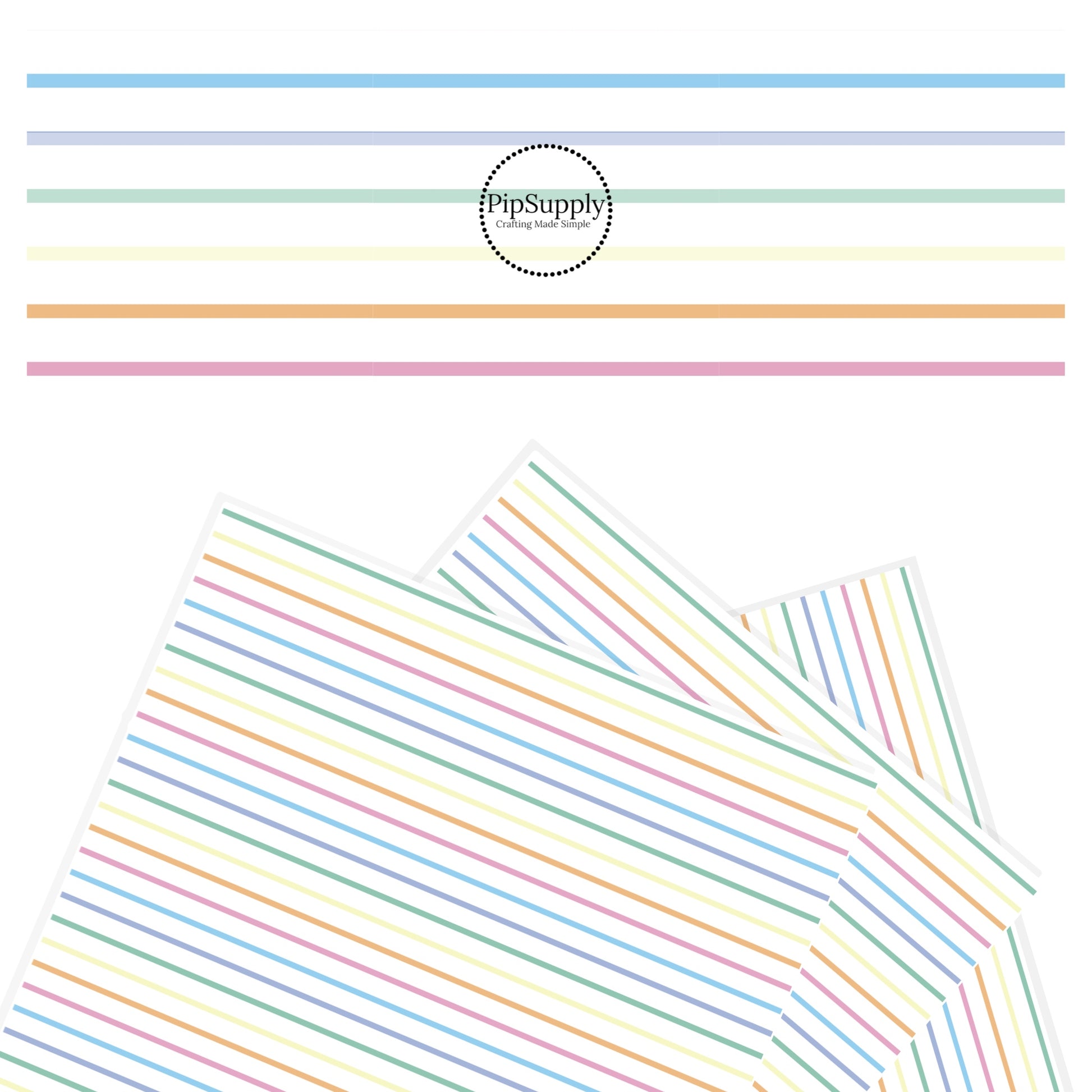 Horizontal pastel stripes on white faux leather sheets