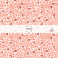 Pink Leopard print Fabric with dark red hearts - Fabric by the Yard