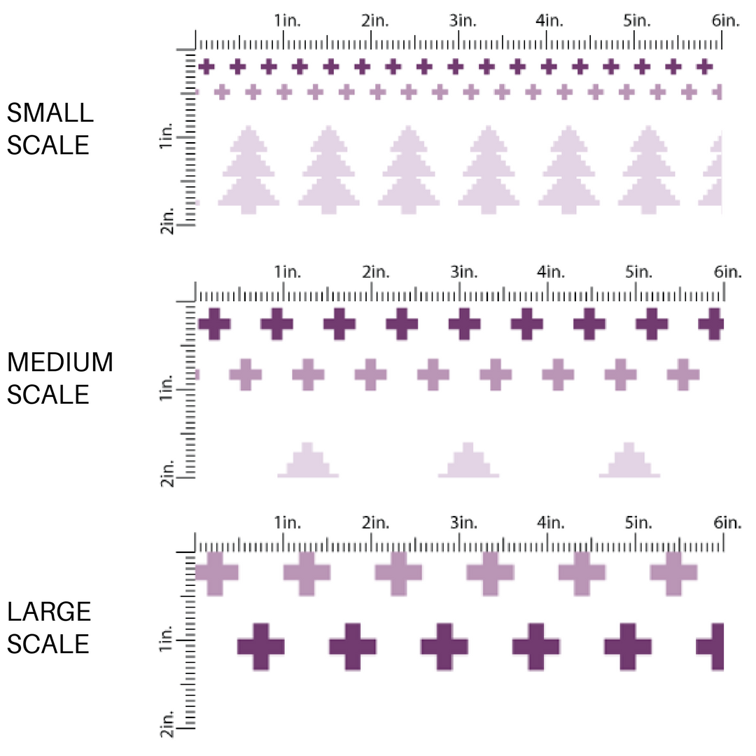 White fabric image guide with purple fair isle sweater