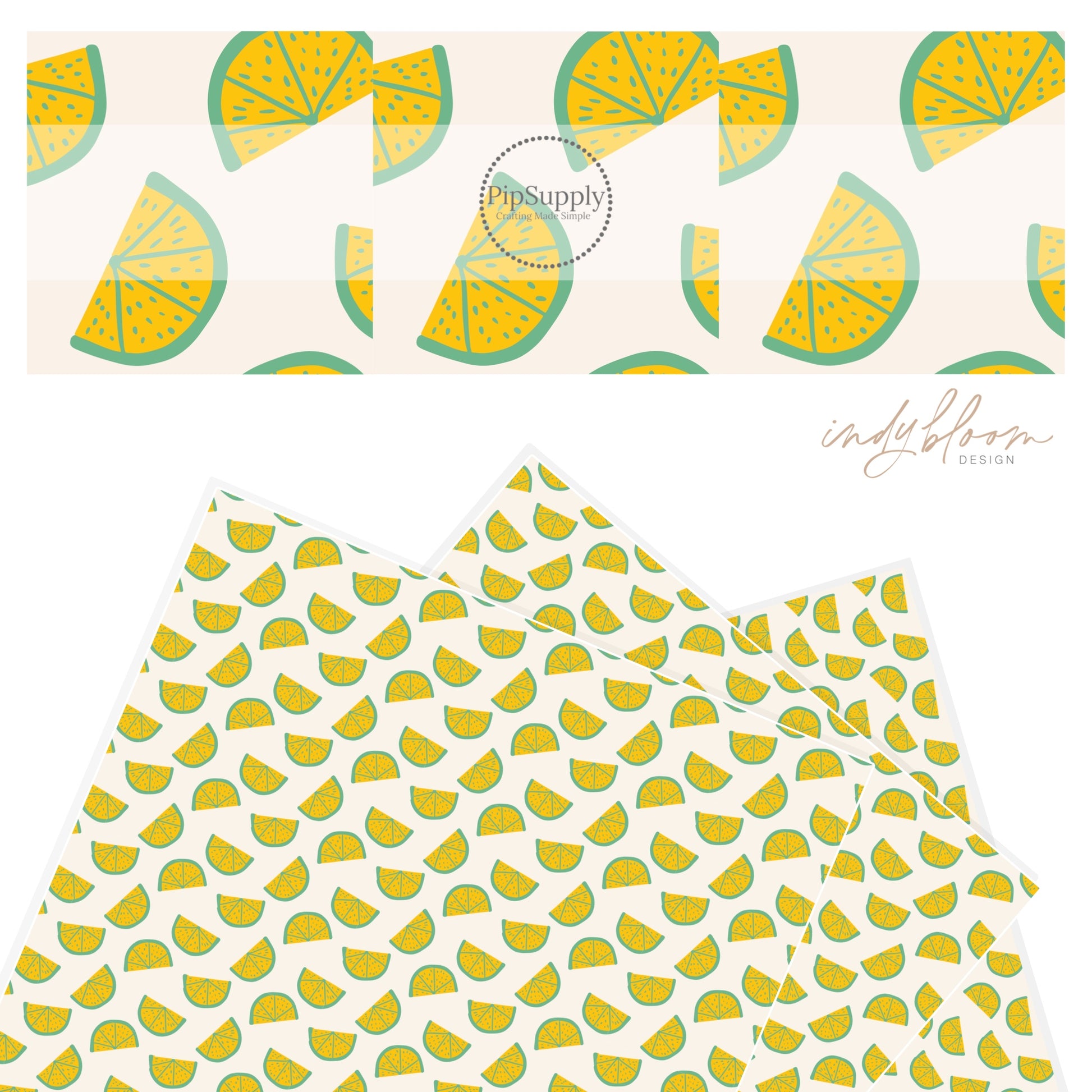Green and yellow limes faux leather sheet.