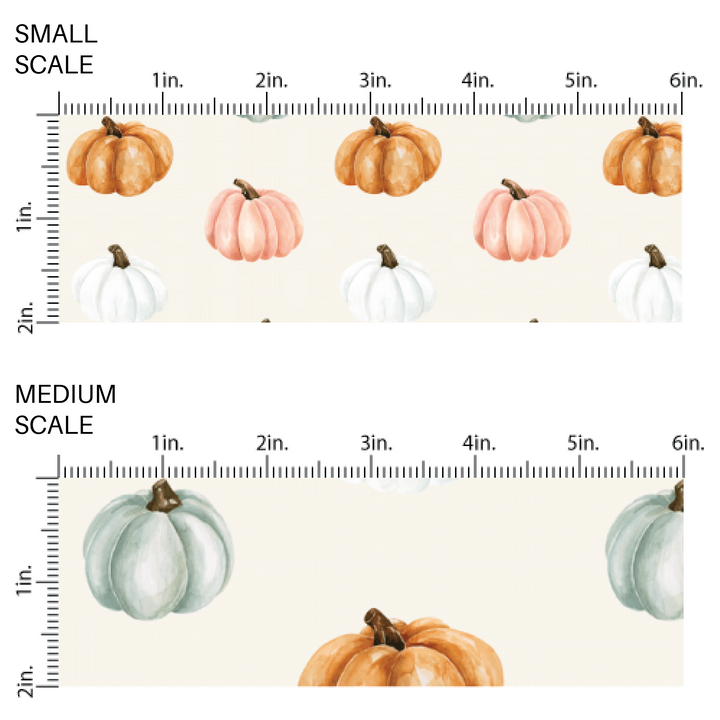 Cream colored image guide with orange and white pumpkins