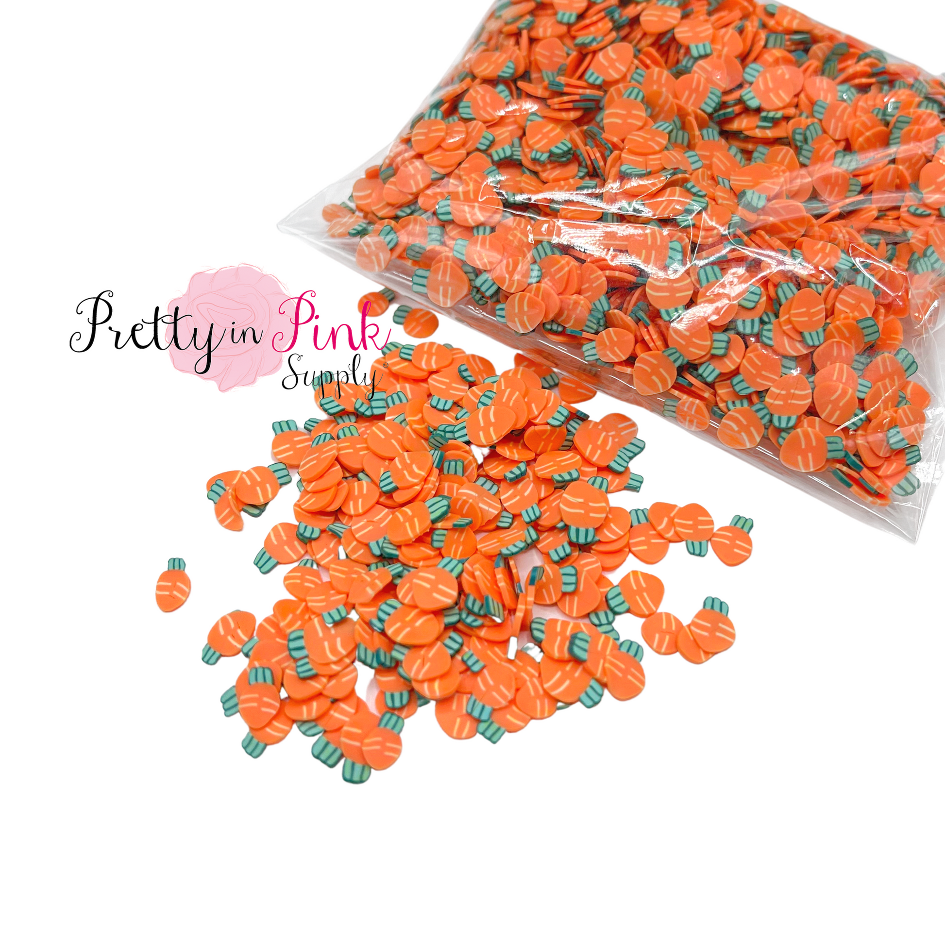 Carrot Confetti Loose CLAY Slices - Pretty in Pink Supply