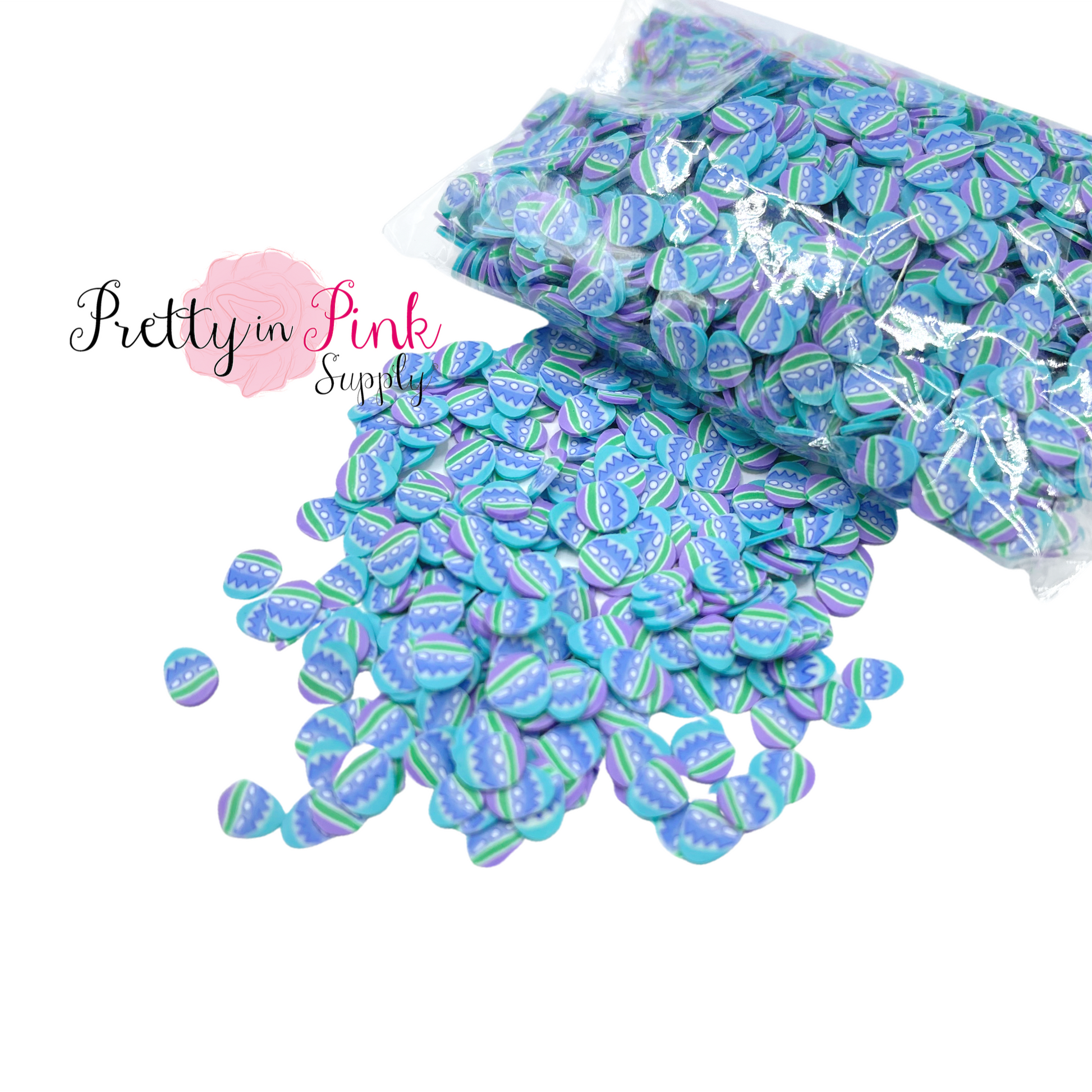 Blue Multi Egg Confetti Loose CLAY Slices - Pretty in Pink Supply