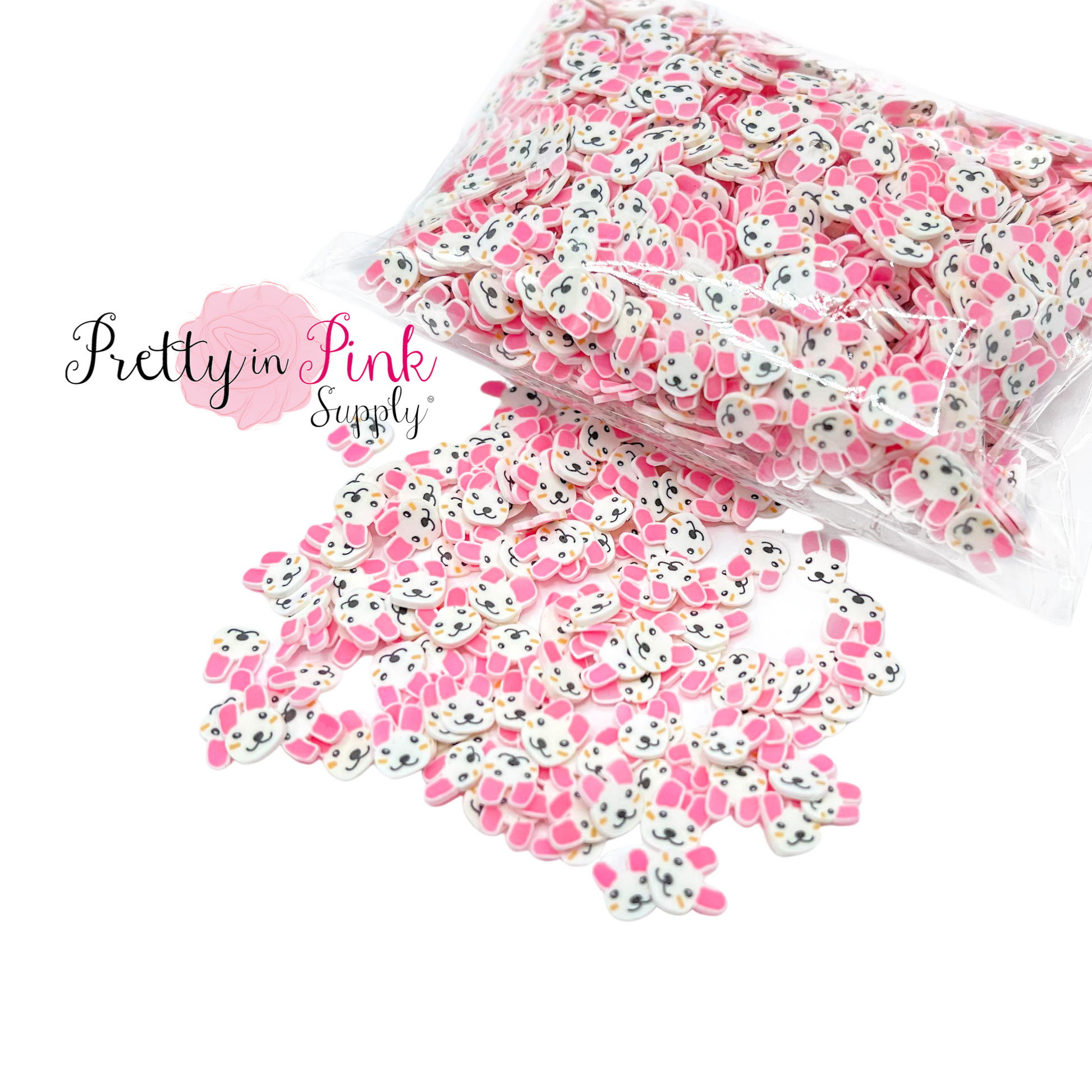Bunny Confetti Loose CLAY Slices - Pretty in Pink Supply