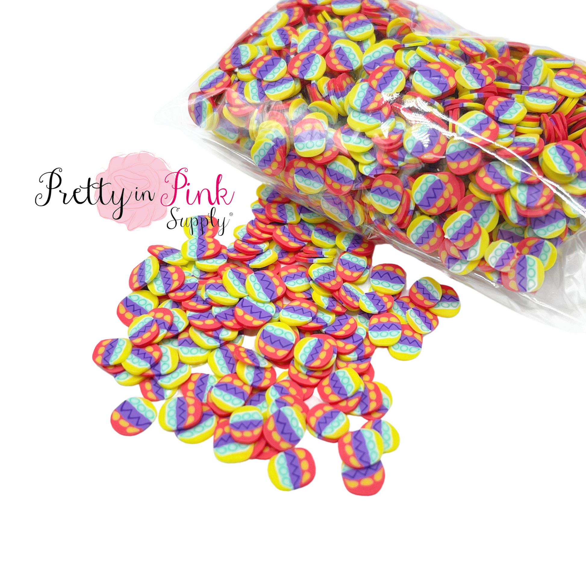 Multi Egg Confetti Loose CLAY Slices - Pretty in Pink Supply