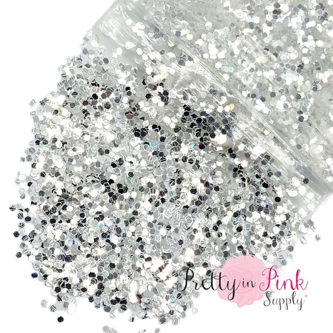 Silver Gemstone Chunky/Fine MIX | 1/2 oz. Loose Glitter - Pretty in Pink Supply