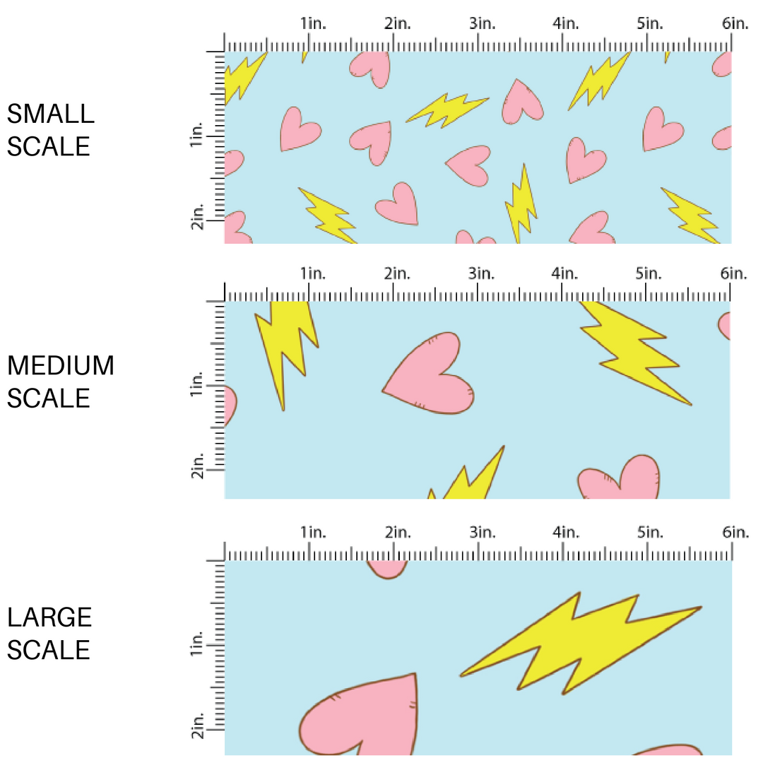 Blue Pattern with pink hearts and yellow lighting bolts image guide