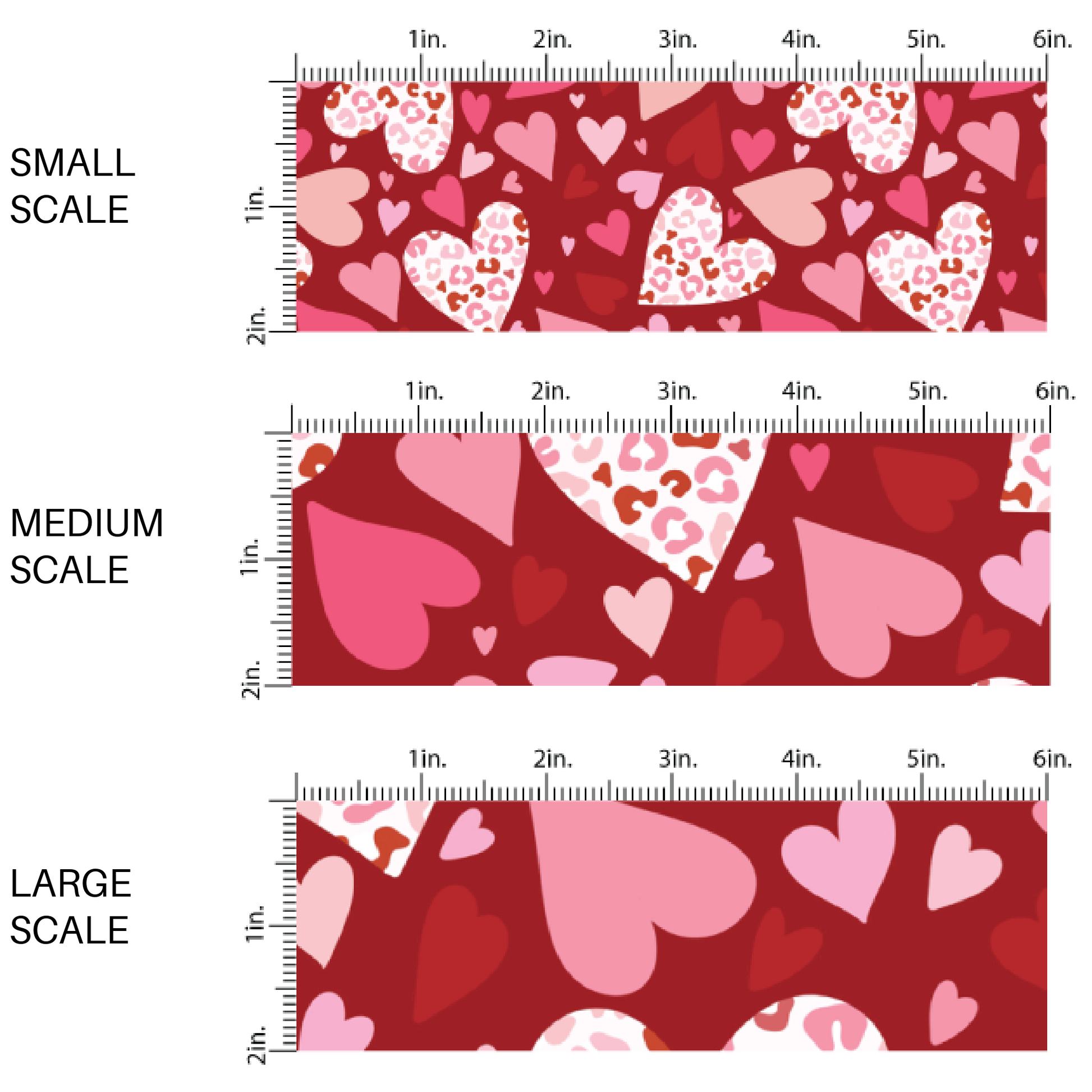 Red fabric with hearts and leopard print image guide - Valentine Fabric by the Yard 