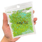 Resealable bag of St. Patrick's Day green iridescent shamrock sequin confetti glitter.