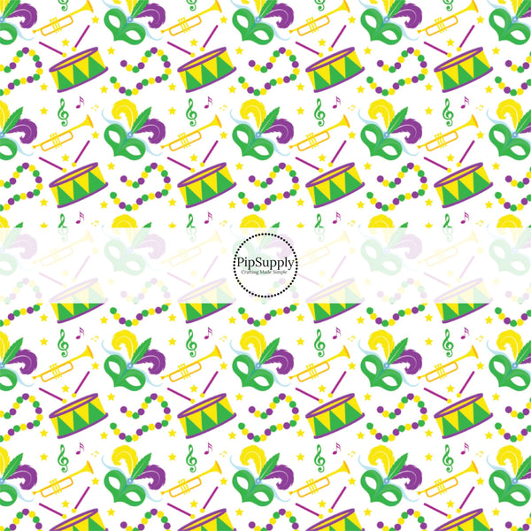 Colorful Mardi Gras Diamonds Fabric