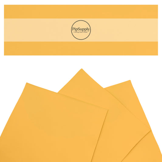 Solid colored golden marigold yellow smooth faux leather sheets.