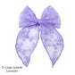 Meadow floral organza bow strips. Lavender colored x-large serger bow strip.