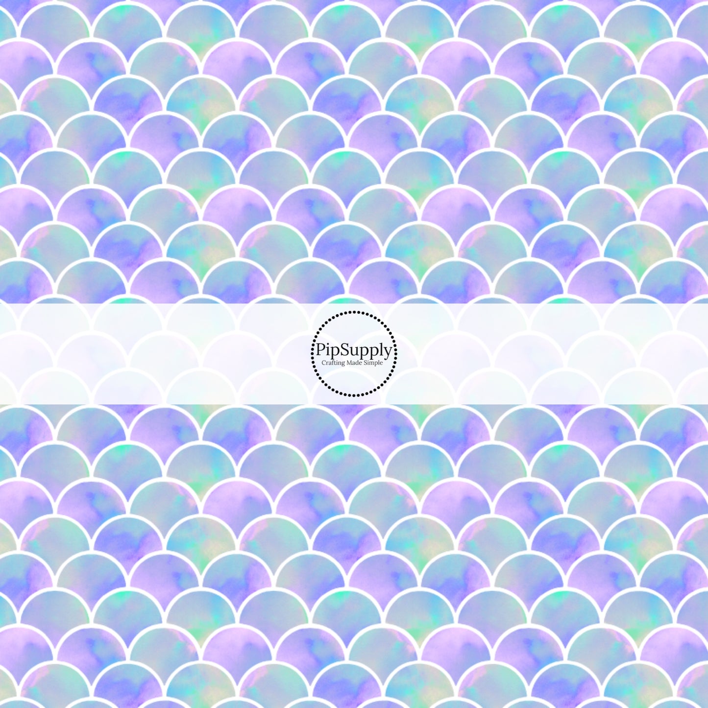 Purple and aqua ombre mermaid scales fabric by the yard.