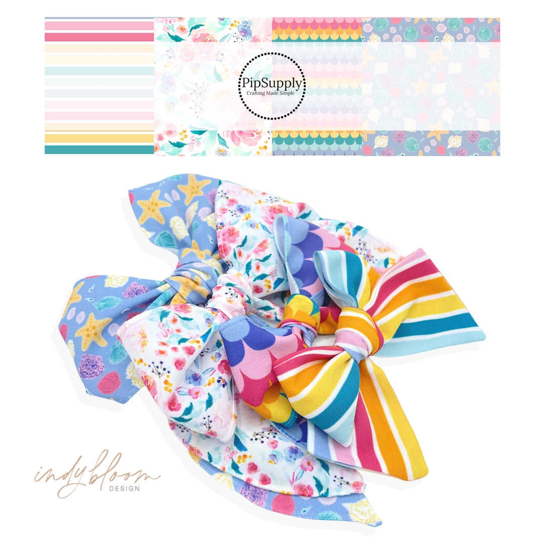 Mermaid Floral Bow Strips