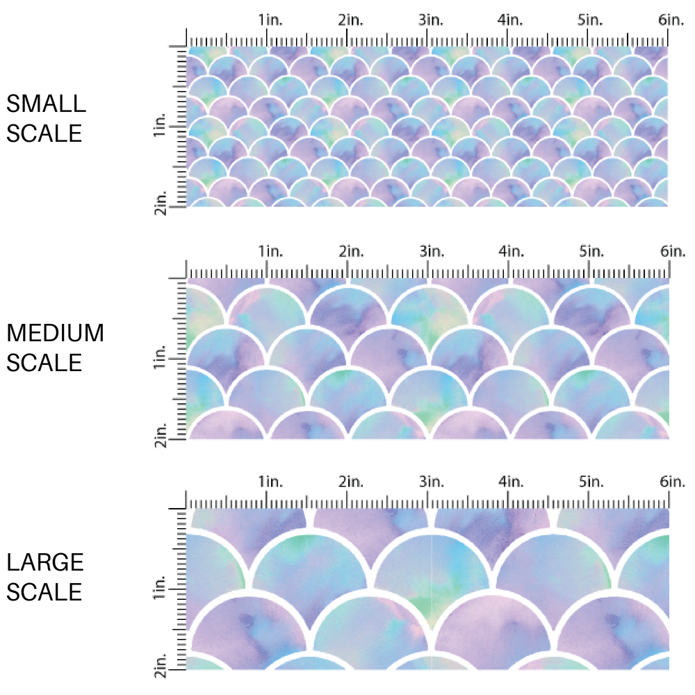 Purple and aqua ombre mermaid scales fabric by the yard scaled image guide.