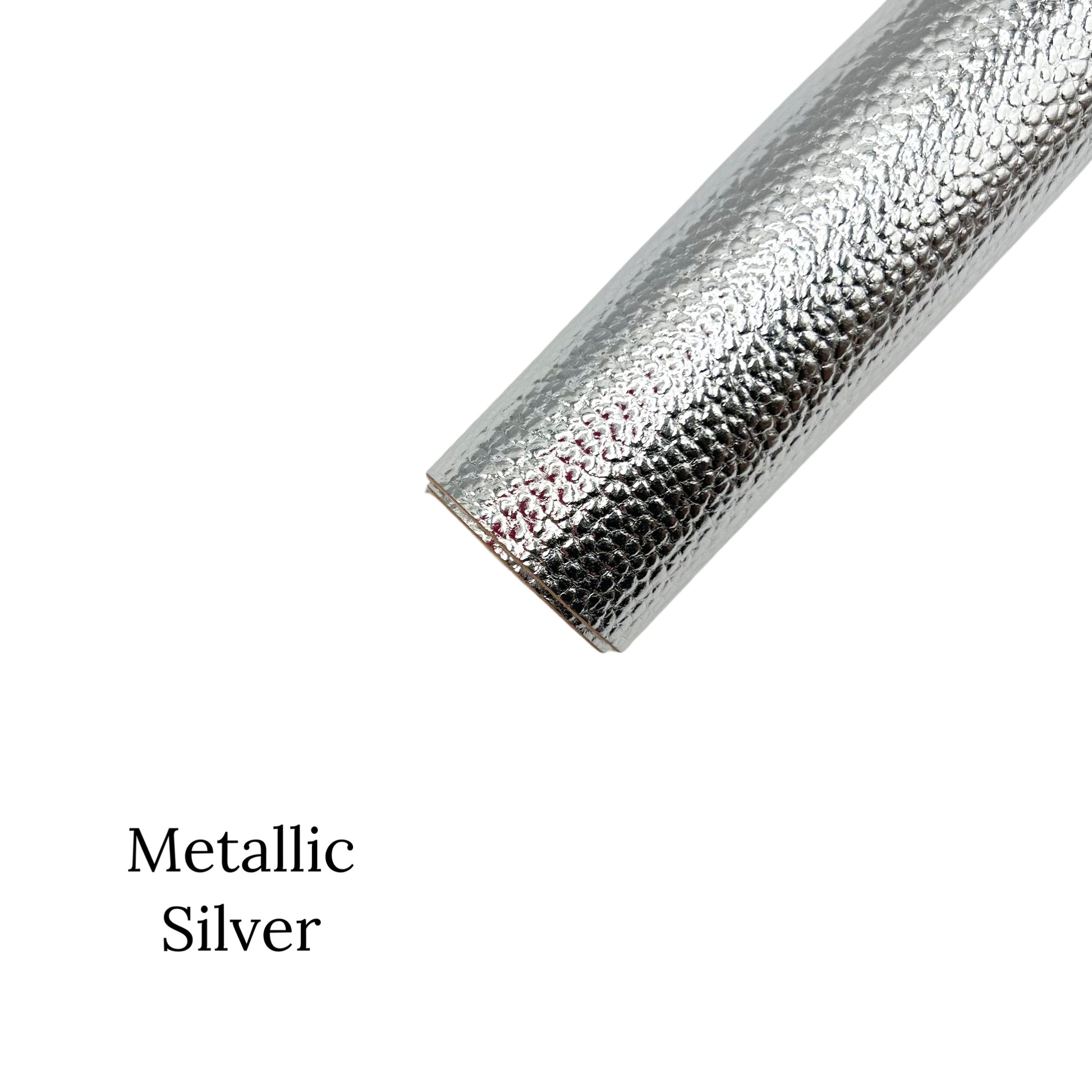 Roll of metallic silver faux leather