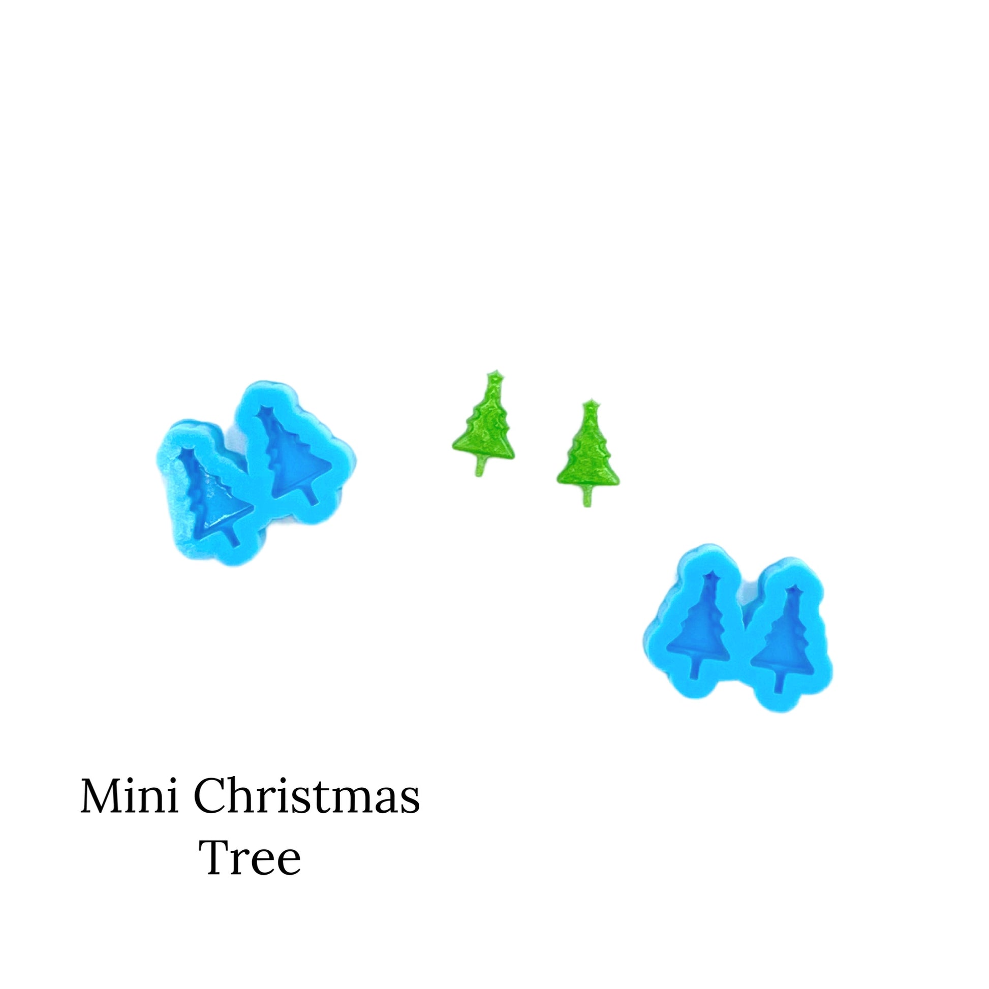 Green mini christmas tree resin mold 