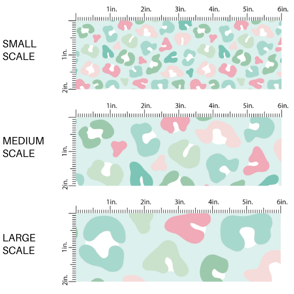 Mint green fabric by the yard scaled image guide with pastel colored leopard print