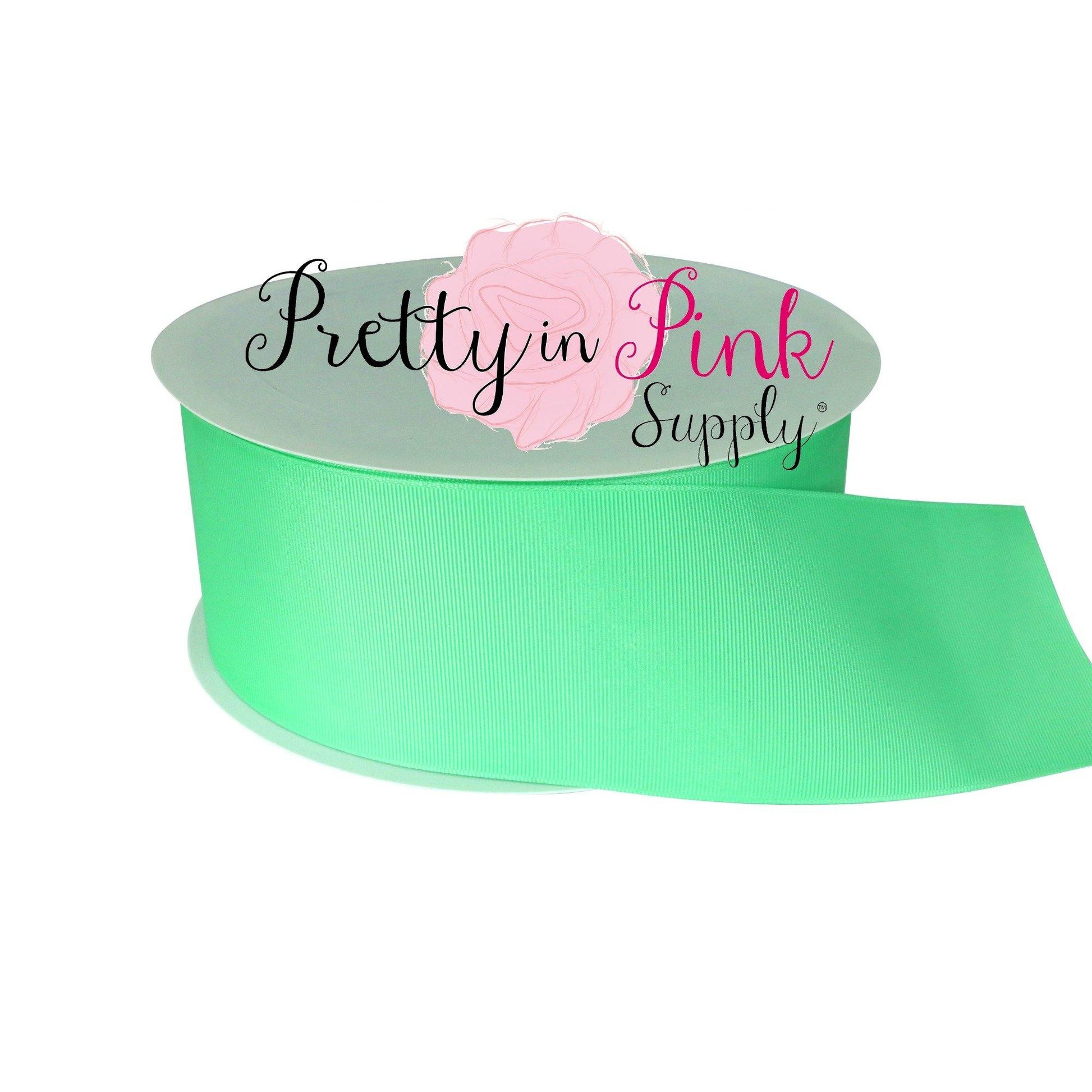3" SOLID Mint Grosgrain RIBBON - Pretty in Pink Supply