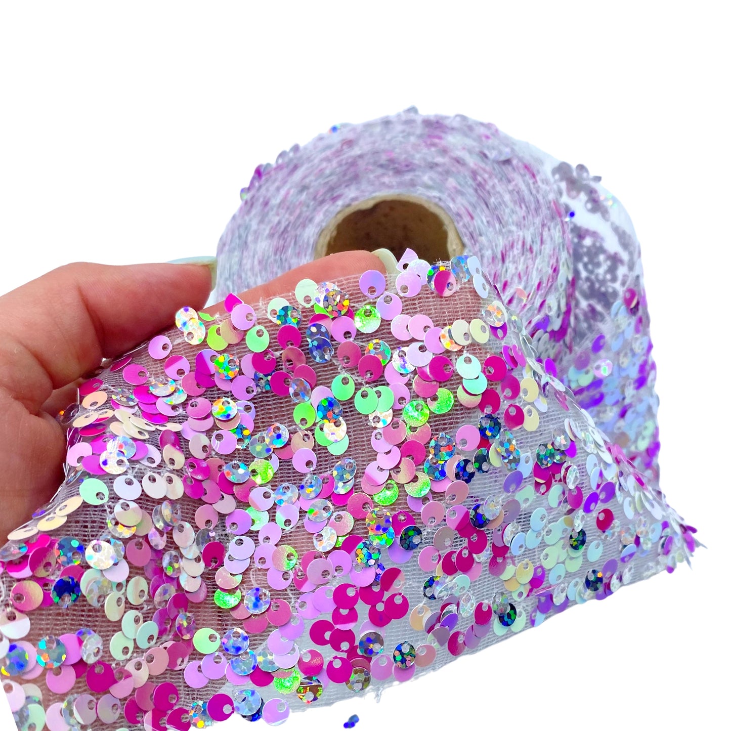 Mixed Iridescent Sequin Tulle | Choose Color