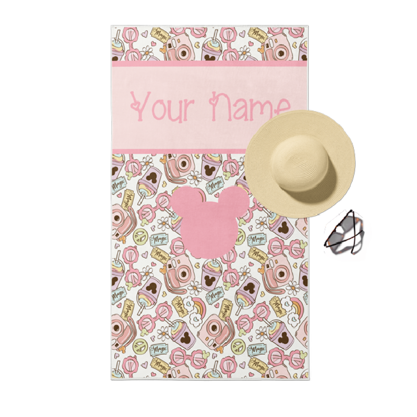 Mouse Magic Personalized Beach Towel