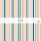 Yellow, navy blue, and pink stripes on white fabric by the yard.