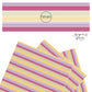 Mauve, green, yellow, and purple horizontal stripes faux leather sheet