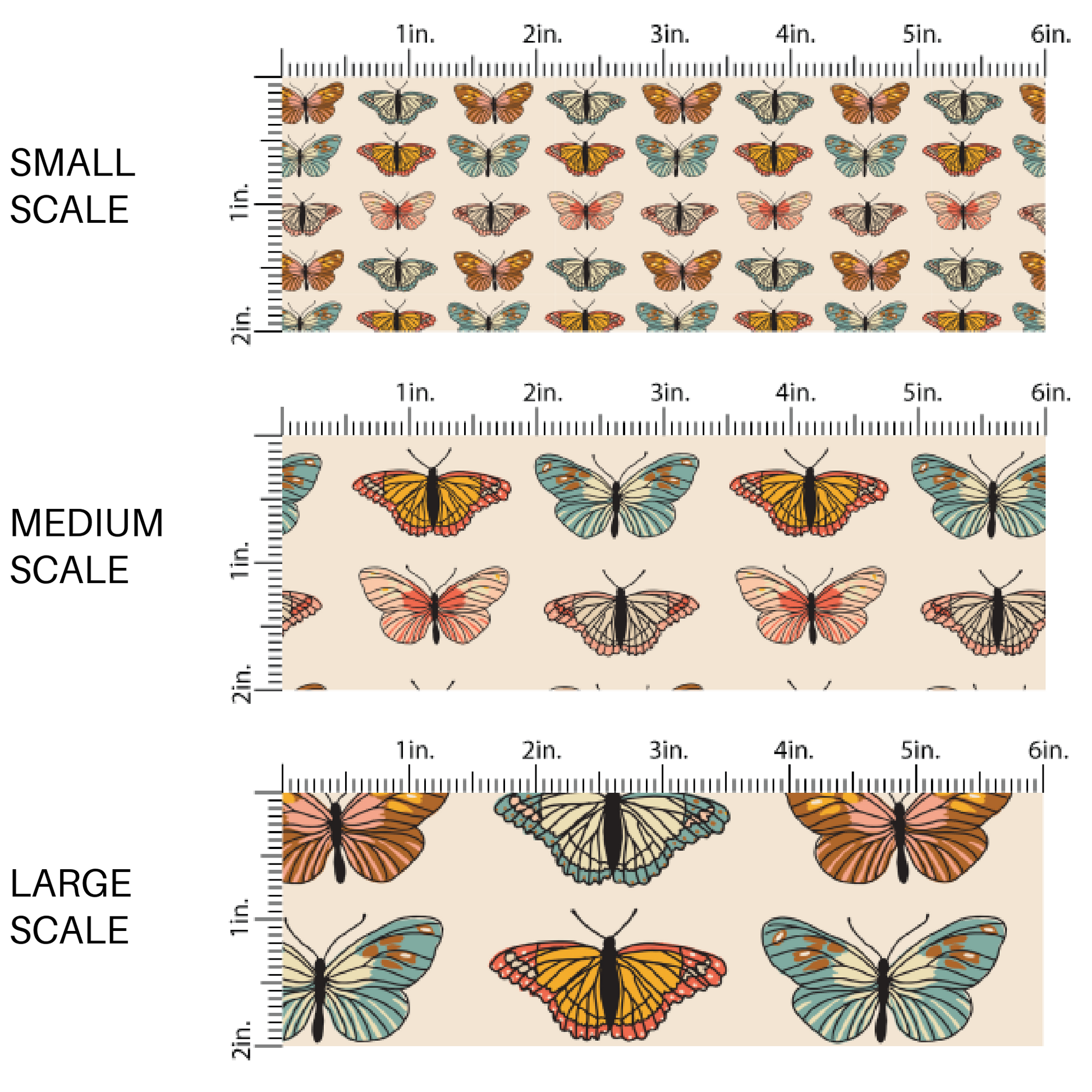 monarch butterflies on cream fabric by the yard scaled image guide