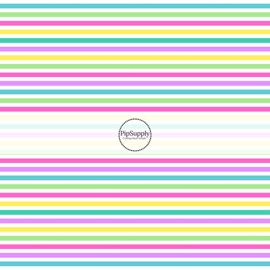 pink, blue, green, and purple neon striped fabric by the yard Spring Fabric - Easter Fabric 