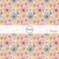 Multi-colored fabric by the yard with pastel flowers- Spring Easter Floral Fabric 
