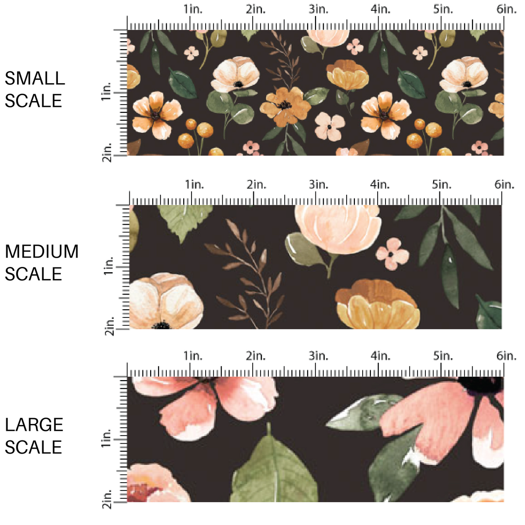 Pumpkin Floral | Cate & Rainn | Fabric By The Yard