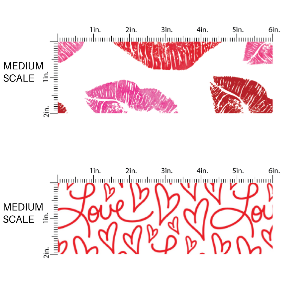 Large Fabric Scaling - Love Fabric - Pink Lipstick Fabric Kisses 